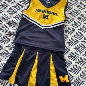 Michigan Cheerleader Outfit - Navy and Yellow kids size 7-8